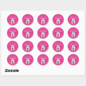 Sticker Rond Pink Vote Homoming Queen Pink HOCO Photo (Feuille)