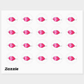 Sticker Rond Pink Watercolor Kiss (Feuille)