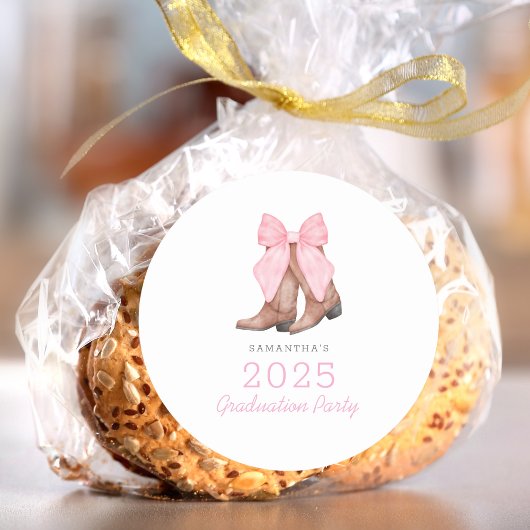 Sticker Rond Pink Western 2025 Graduation