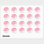 Sticker Rond Pink White House Snowflakes Noël Bonne année (Feuille)