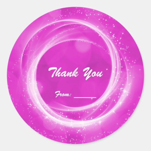 Sticker Rond Pink & White Sparkle Cinderella N'importe quelle f (Devant)