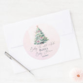 Sticker Rond Pink winter Baby its cold outside baby shower (Enveloppe)