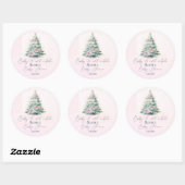 Sticker Rond Pink winter Baby its cold outside baby shower (Feuille)