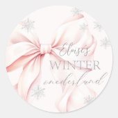 Sticker Rond Pink Winter Onederland 1er anniversaire (Devant)