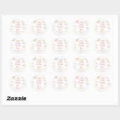Sticker Rond Pink Winter Tea Party Baby Shower Thank You (Feuille)