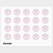 Sticker Rond Pink Yarn and Knitting Needles Thank You  (Feuille)