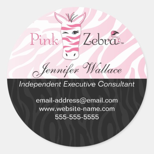 Sticker Rond Pink Zebra Mailing ou Packaging (Devant)