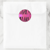Sticker Rond Pink zebra raypes mariage faveurs (Sac)