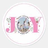 Sticker Rond PinkJoy avec baies photo de Noël (Devant)