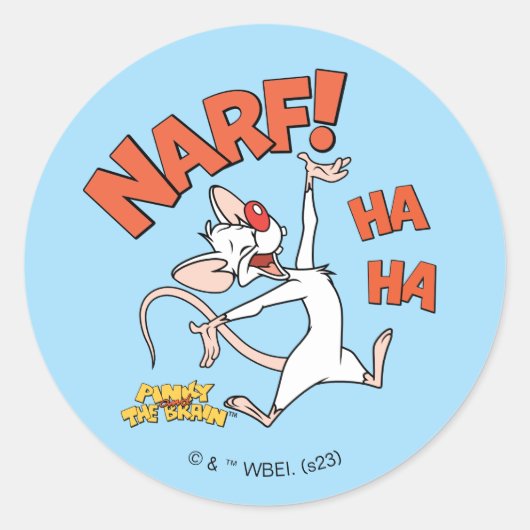 Sticker Rond Pinky et le cerveau | Pinky "Narf !" (Devant)