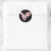 Sticker Rond Pinky Swear Lovers mains Peinture numérique (Sac)