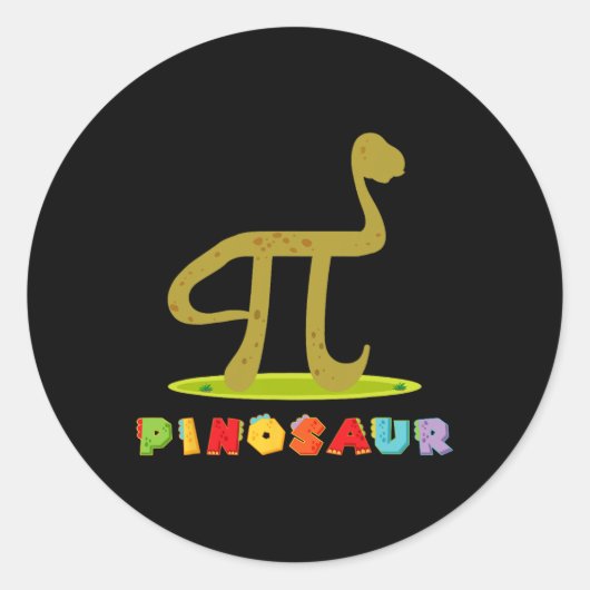 Sticker Rond Pinosaur Funny Pi Day Dinosaur Math Lover Science  (Devant)