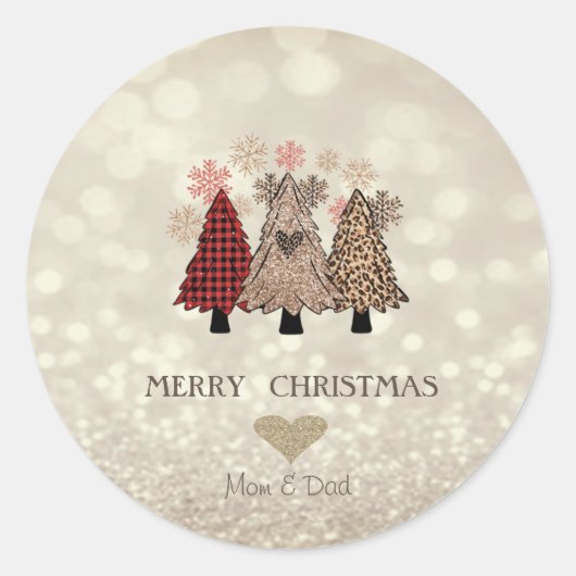 Sticker Rond Pins adorables, Glittery Bokeh Classic (Devant)