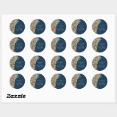 Sticker Rond Pins Bleu Marine (Feuille)