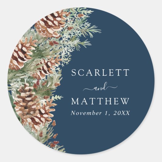 Sticker Rond Pins Bleu Marine (Devant)