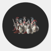 Sticker Rond Pins de Bowling amusant Bowling Graphisme Pins de  (Devant)