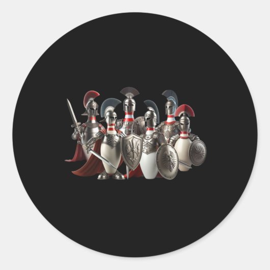 Sticker Rond Pins de Bowling amusant Bowling Graphisme Pins de  (Devant)