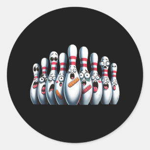 Sticker Rond Pins De Bowling Sympa Bowling Sport Bowling Peur