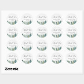 Sticker Rond Pins de forêt d'hiver Chic Mariage Merci (Feuille)