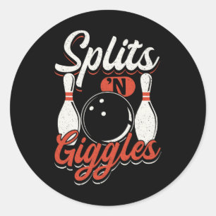 Sticker Rond Pins de l'équipe de bowling Striks'n Giggles