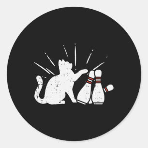 Sticker Rond Pins de quilles de chats Amusants Bowler Girls Tod