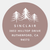 Sticker Rond Pins esquissés | Adresse de retour de vacances (Devant)