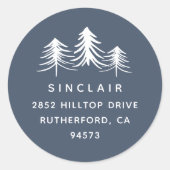 Sticker Rond Pins esquissés | Adresse de retour de vacances (Devant)