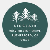 Sticker Rond Pins esquissés | Adresse de retour de vacances (Devant)