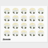 Sticker Rond Pins rustiques en hiver Mariage Décembre Neige (Feuille)
