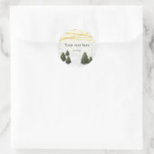 Sticker Rond Pins rustiques en hiver Mariage Décembre Neige (Sac)