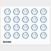 Sticker Rond Pins tranquilles bleus d'hiver (Feuille)