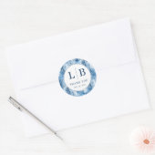 Sticker Rond Pins tranquilles bleus d'hiver (Enveloppe)