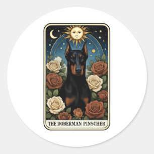 Sticker Rond Pinscher Dobermann