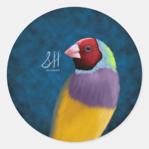Sticker Rond Pinson de Gouldian