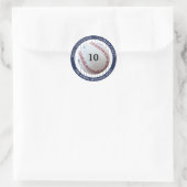 Sticker Rond Pinstripe Baseball Anniversaire Fête Adresse de re (Sac)