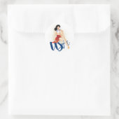 Sticker Rond Pinup USA (Sac)