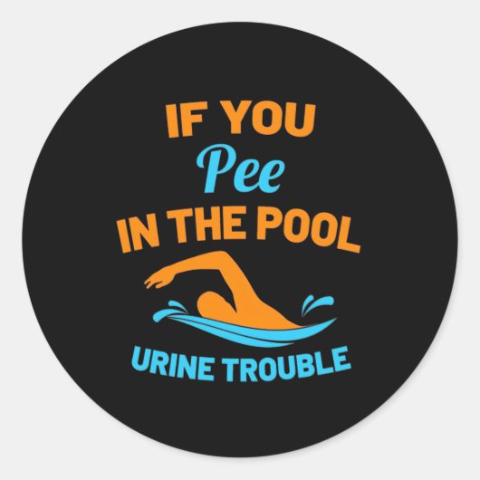 Sticker Rond Pipe De Bain Dans La Piscine (Devant)