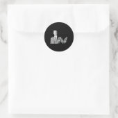 Sticker Rond Pipe Down Dip Mème drôle Correction Guy Humour (Sac)