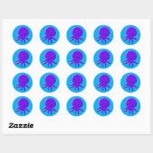 Sticker Rond Pipe mignonne pourpre (Feuille)