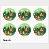 STICKER ROND PIQUE-NIQUE FAMILIAL (Feuille)