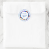 Sticker Rond Pique-nique Gingham Moderne Mignon COMMANDE PERSON (Sac)