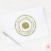 Sticker Rond Pique-nique ou traitement & Citrouille vert Glam H (Enveloppe)