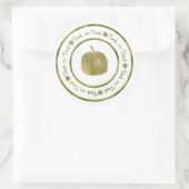 Sticker Rond Pique-nique ou traitement & Citrouille vert Glam H (Sac)