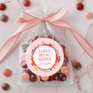 Sticker Rond Pique-nique Vichy Moderne Mignon PERSONNALISÉ Ente