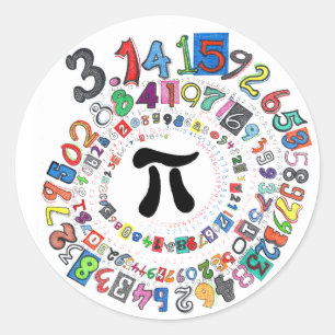 Sticker Rond Pirale colorée de Pi calculée