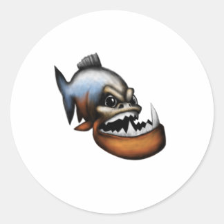 Sticker Rond Piranha