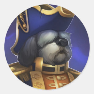 Sticker Rond Pirate101 Le Commodore