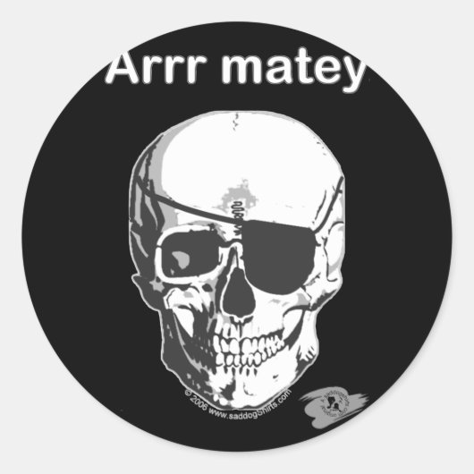 Sticker Rond Pirate - Arr Matey (Devant)