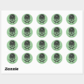 Sticker Rond Pirate atomique (Feuille)
