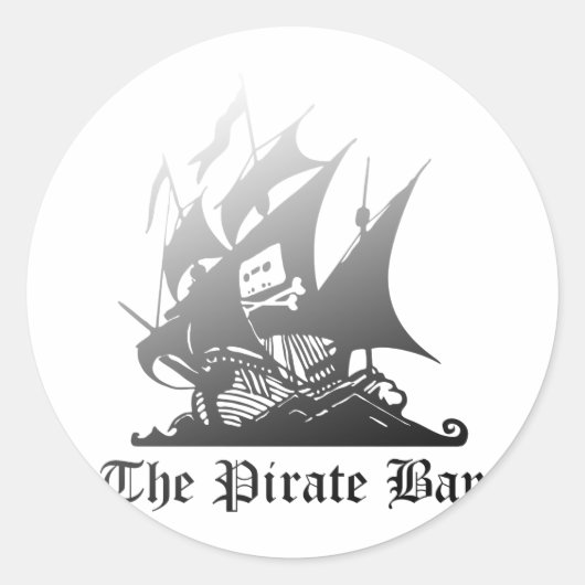 Sticker Rond Pirate Bay Grey to Black (Devant)